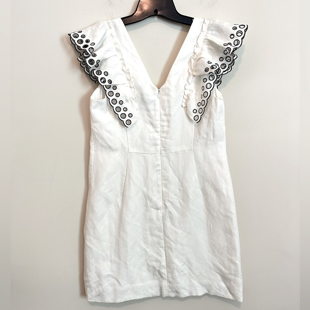 J. Crew Collection White Eyelet Flutter Sleeve Linen
Sheath Dress Size 2 - Picture 7 of 15